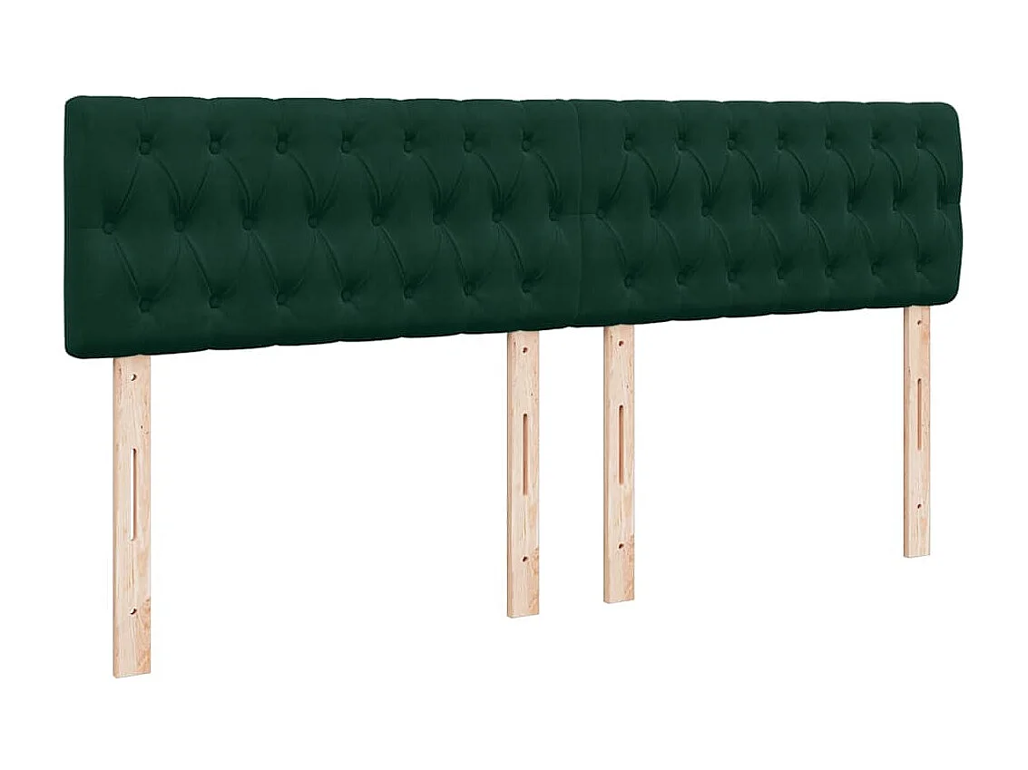 Cama com molas/colchão 200x200 cm veludo verde-escuro