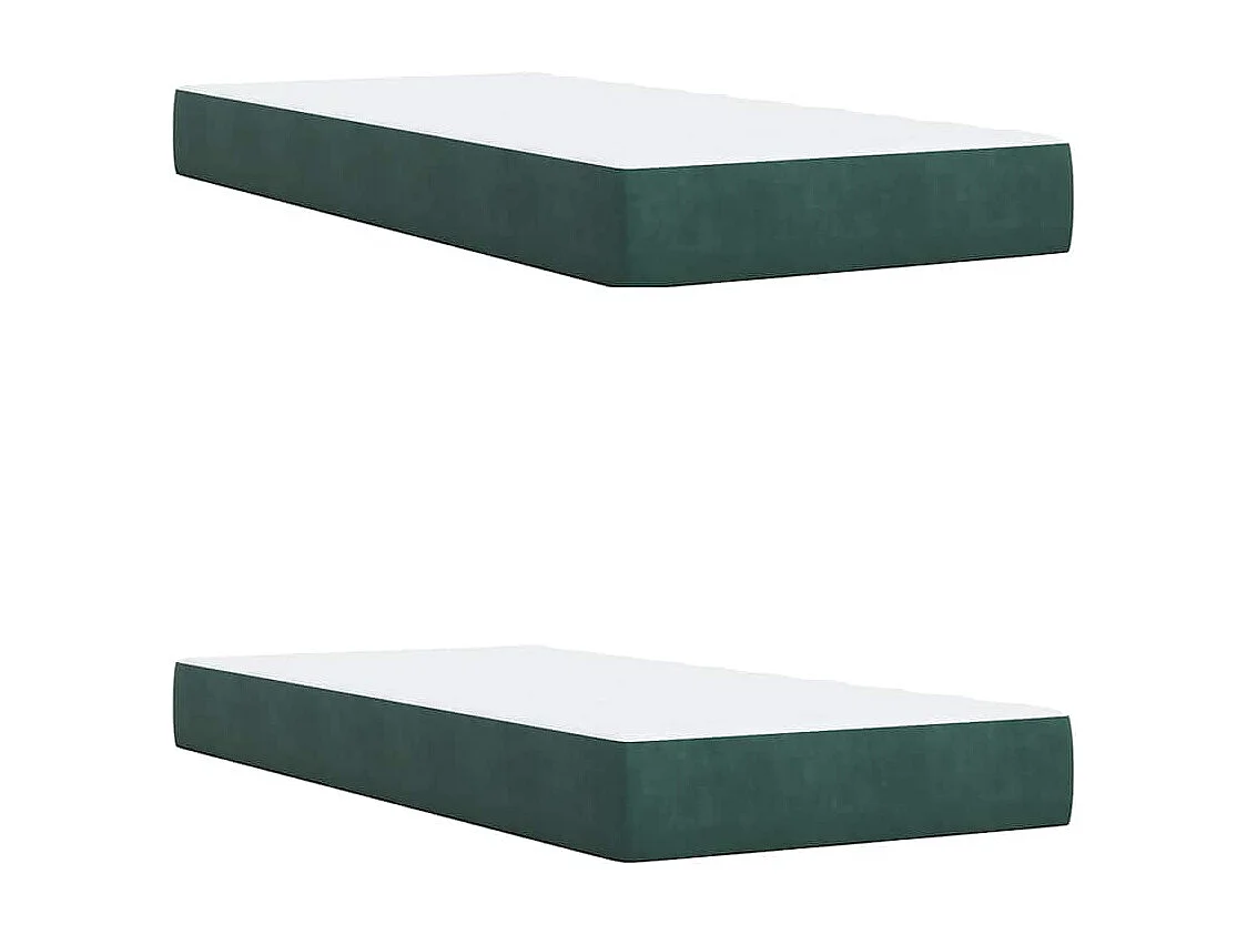 Cama com molas/colchão 200x200 cm veludo verde-escuro