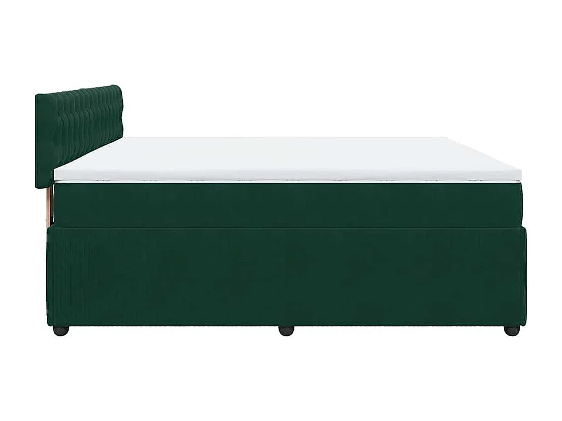 Cama com molas/colchão 200x200 cm veludo verde-escuro