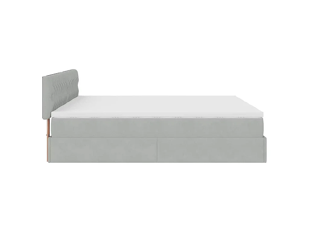 Ottoman-Bett mit Matratzen Hellgrau 200x200 cm Samt