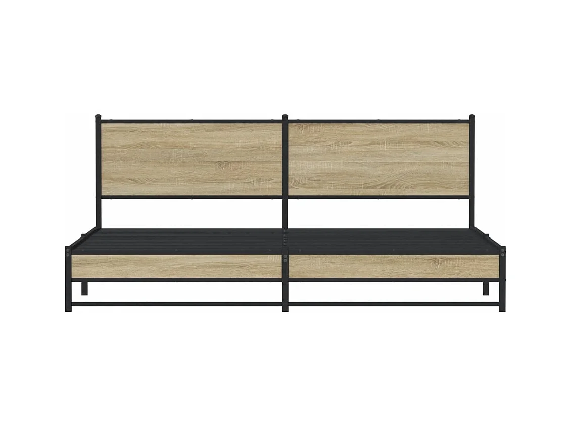Cadre de lit en métal sans matelas chêne sonoma 193x203 cm