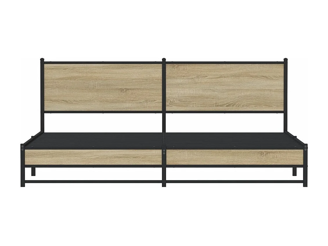Estructura de cama sin colchón metal roble Sonoma 193x203 cm