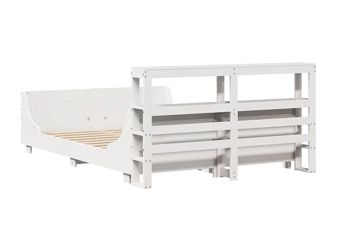Estructura de cama sin colchón madera de pino blanca 150x200 cm