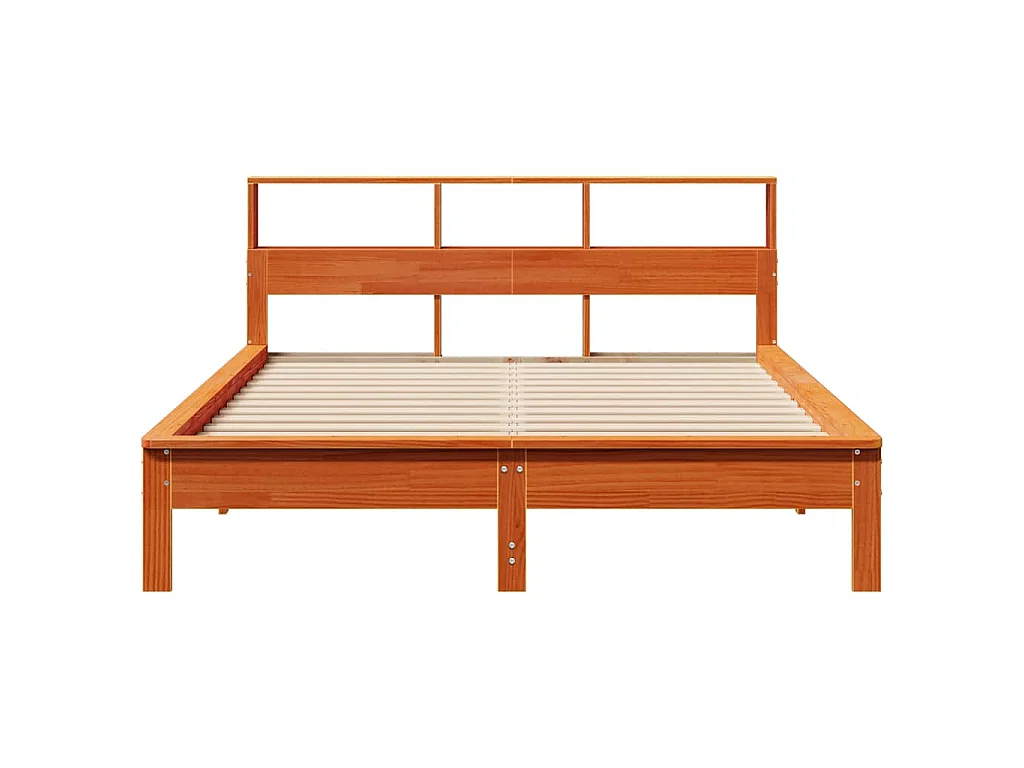 Bedframe zonder matras massief grenenhout wasbruin 150x200 cm