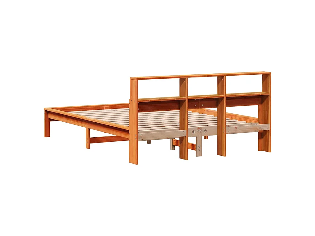 Bedframe zonder matras massief grenenhout wasbruin 150x200 cm