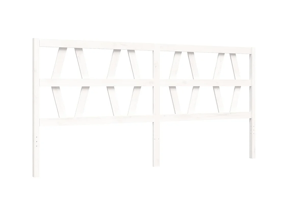 Giroletto con Testiera Bianco 200x200 cm in Legno Massello