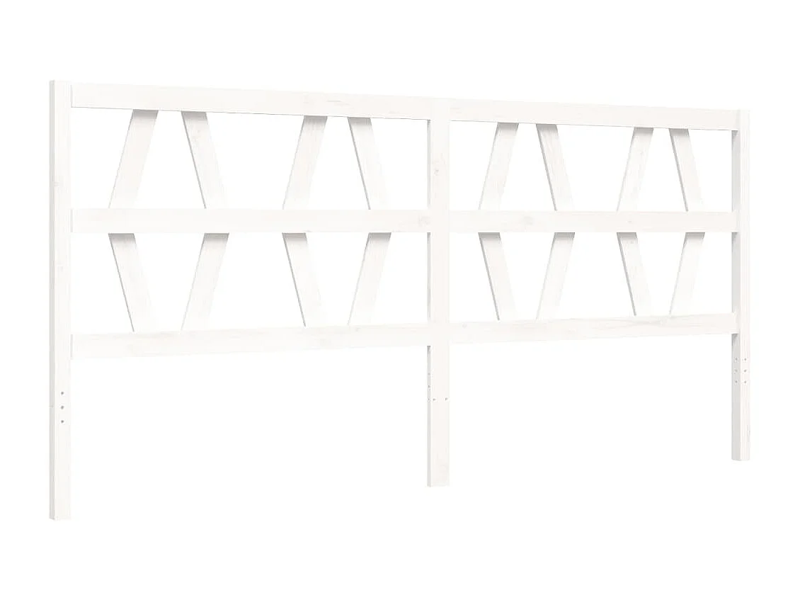 Massivholzbett mit Kopfteil Weiß 200x200 cm