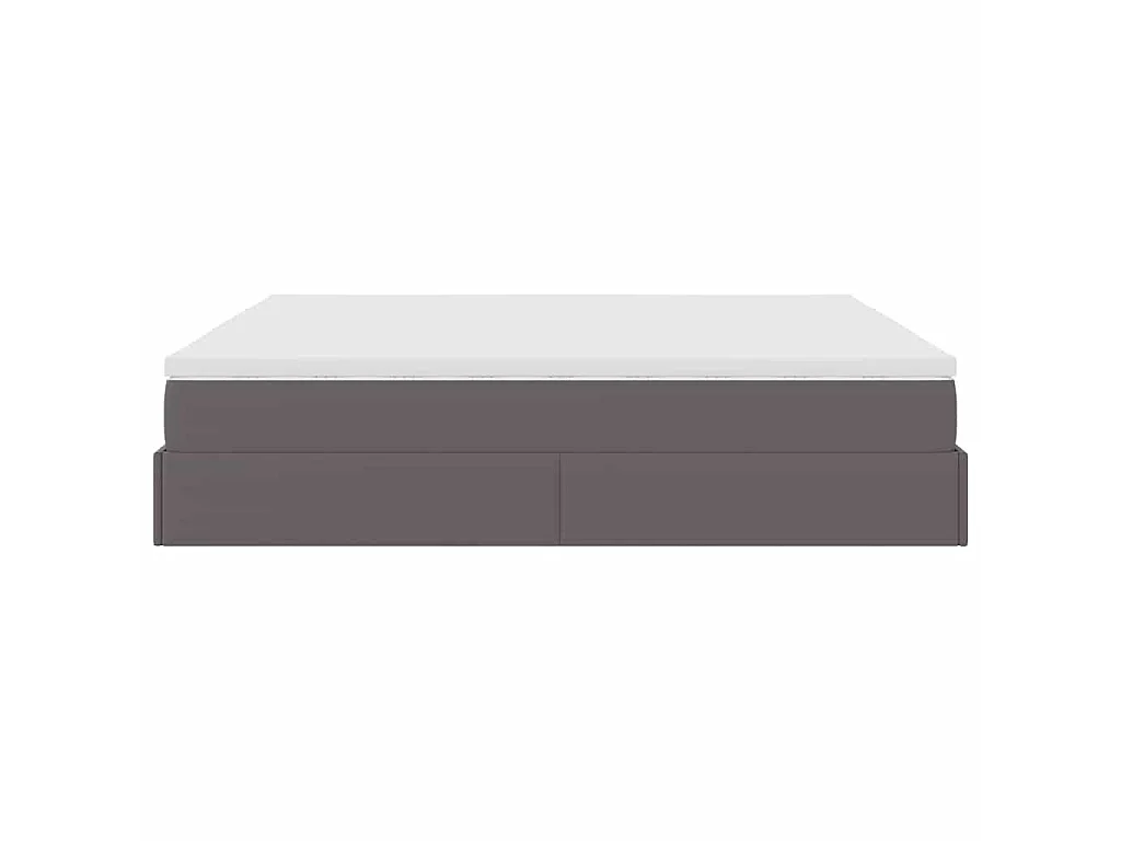 Estructura cama otomana colchones cuero sintético gris