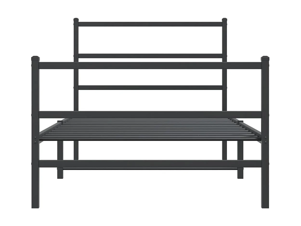 Estructura cama sin colchón con estribo metal negro 107x203 cm