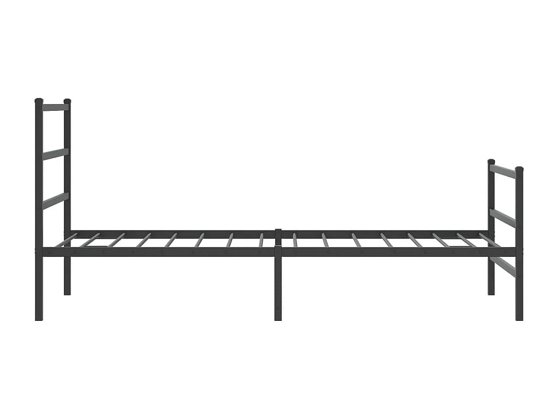 Cadre de lit métal sans matelas avec pied de lit noir 107x203cm