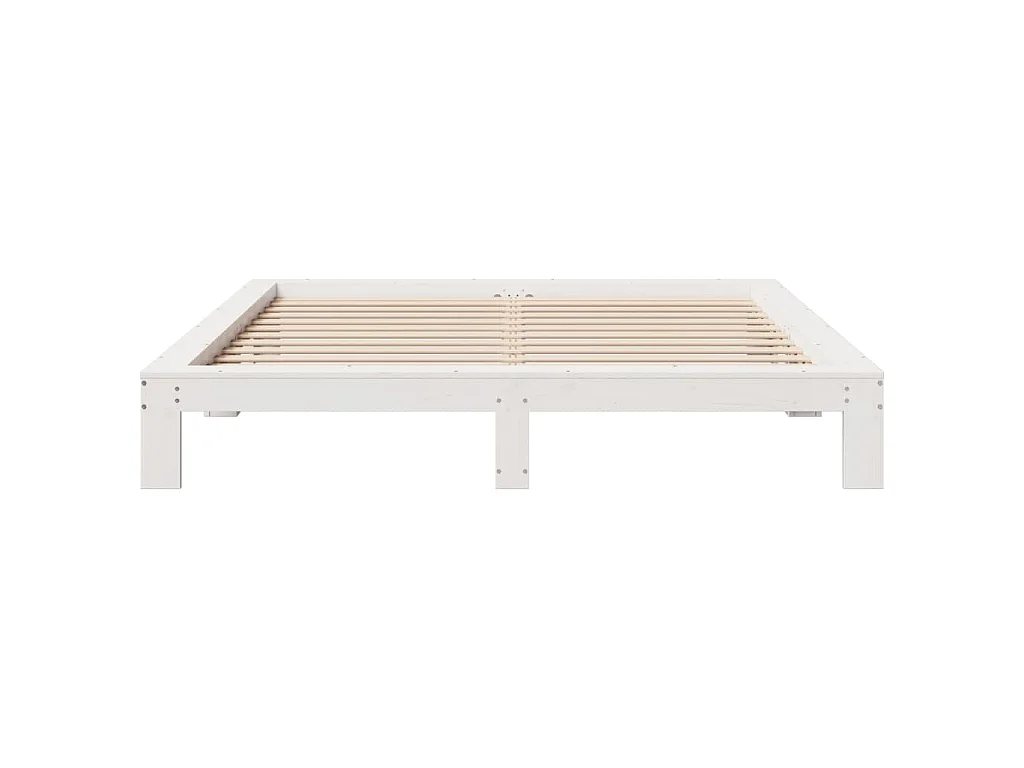 Bedframe zonder matras massief grenenhout wit 200x200 cm