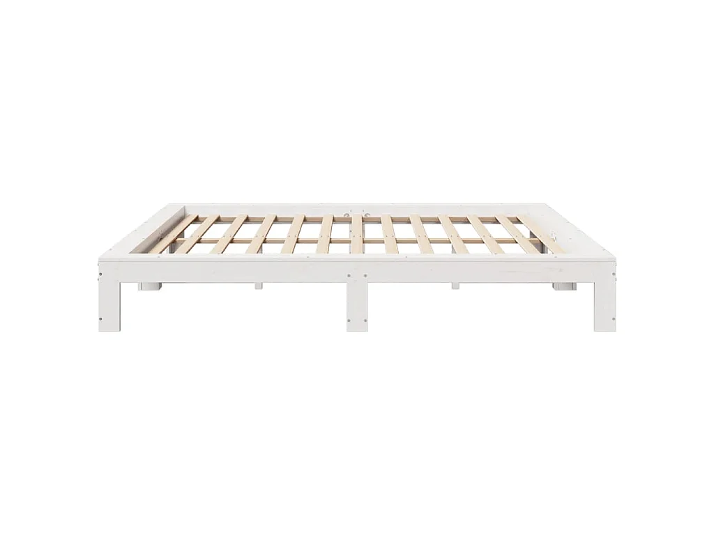 Bedframe zonder matras massief grenenhout wit 200x200 cm