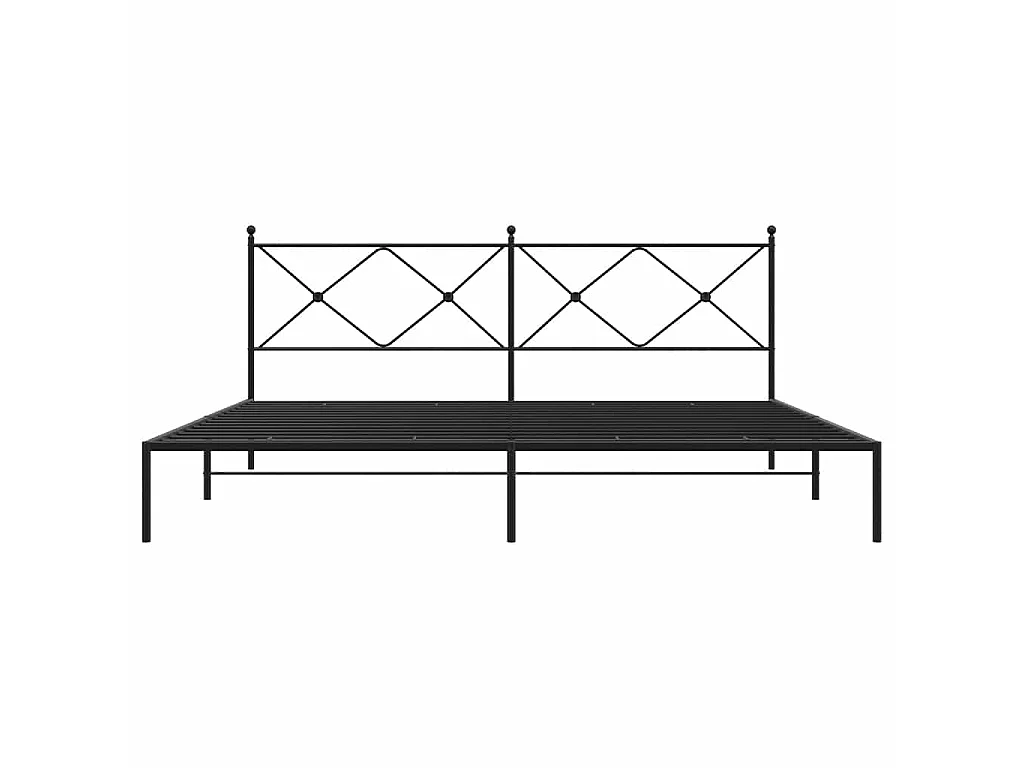 Giroletto con Testiera in Metallo Nero 193x203 cm