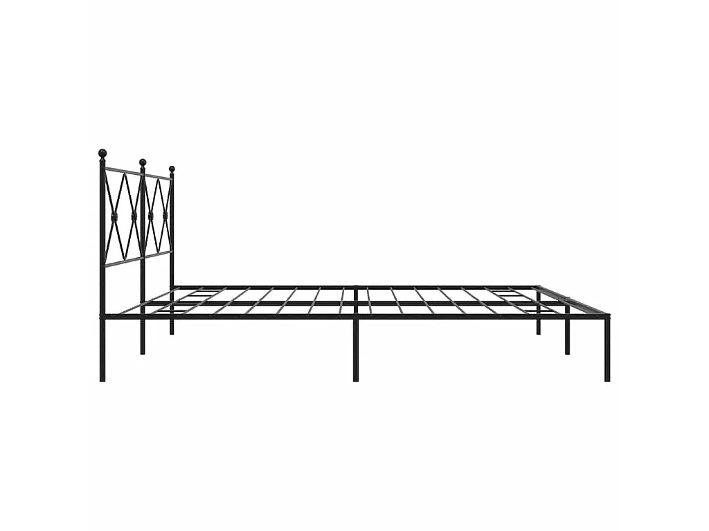 Giroletto con Testiera in Metallo Nero 193x203 cm