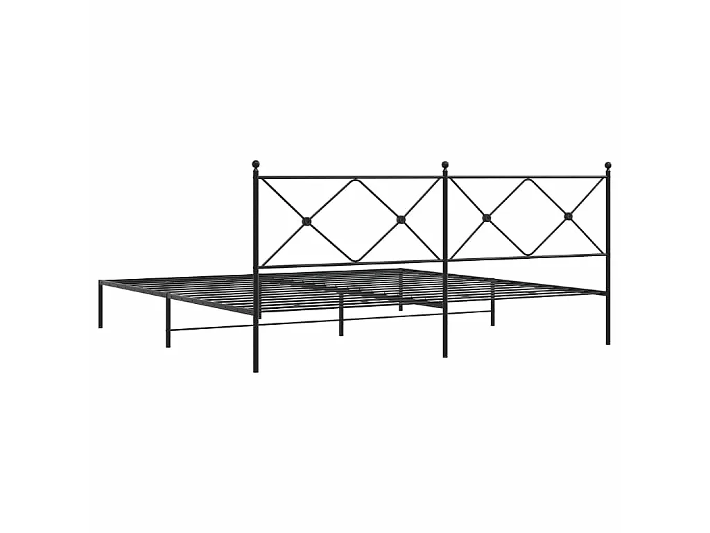 Giroletto con Testiera in Metallo Nero 193x203 cm