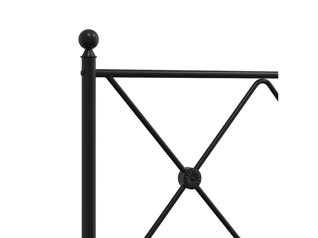 Giroletto con Testiera in Metallo Nero 193x203 cm