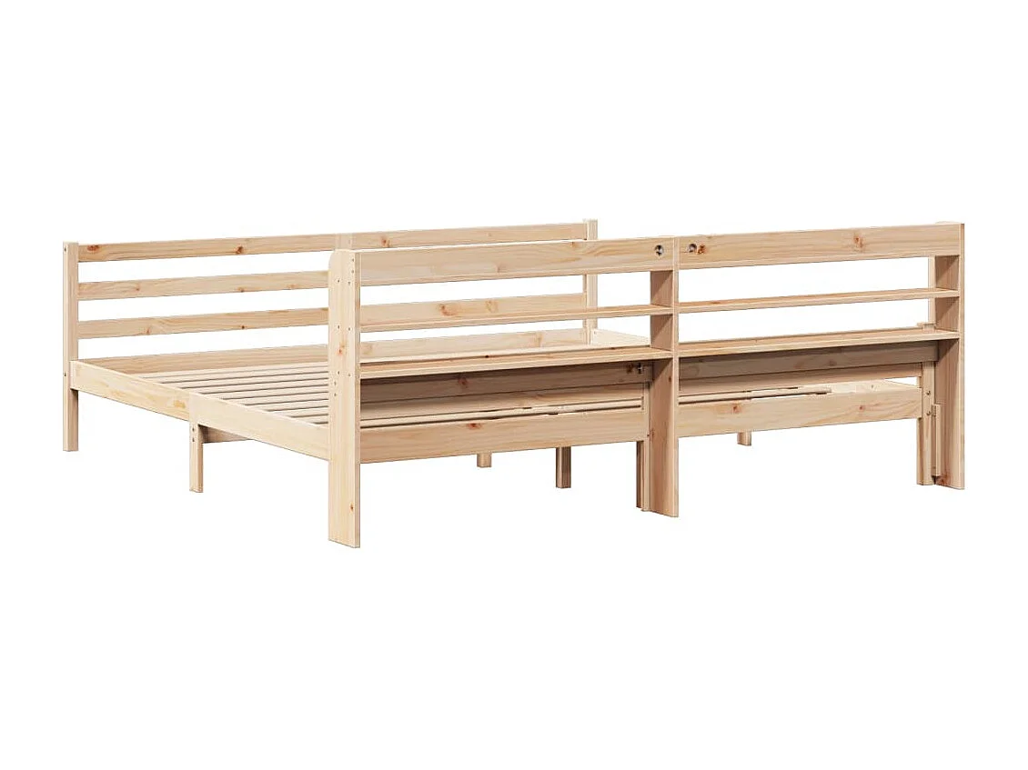 Estrutura de cama com cabeceira 200x200 cm pinho maciço