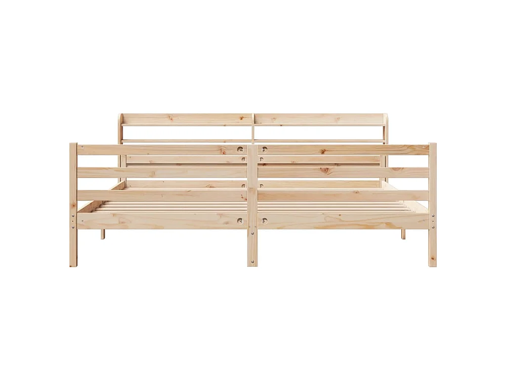 Bedframe met hoofdbord massief grenenhout 200x200 cm