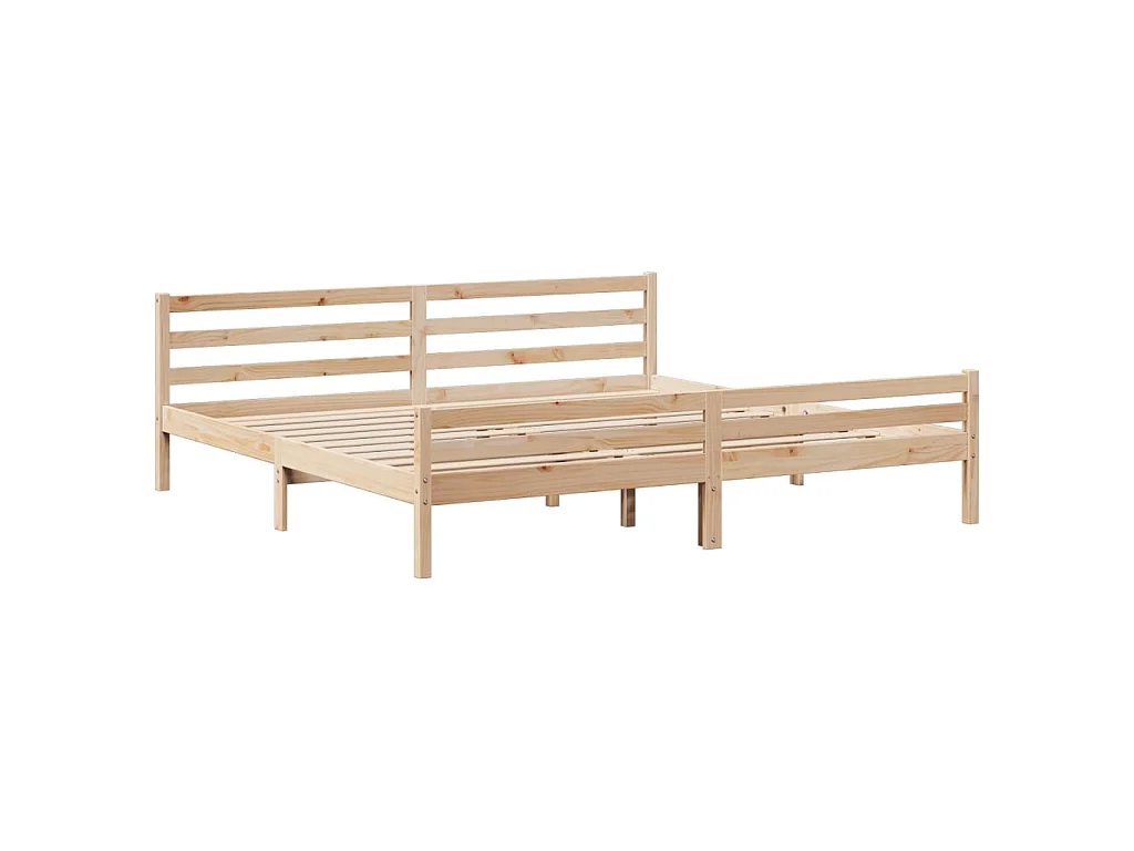 Bedframe met hoofdbord massief grenenhout 200x200 cm
