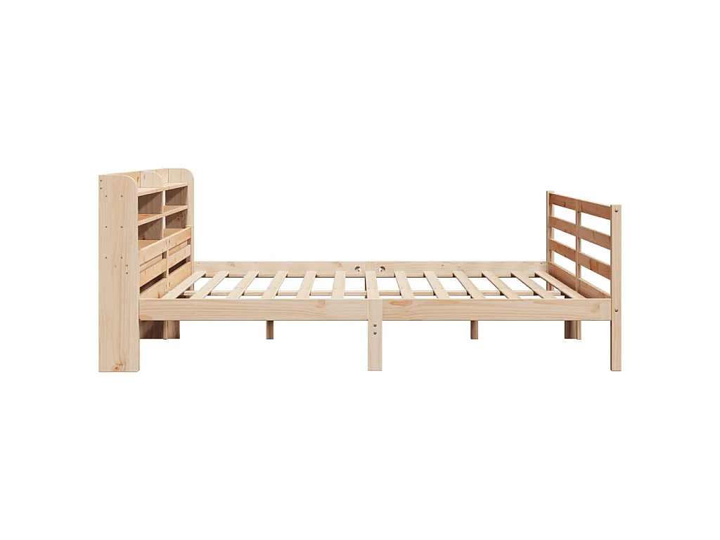Bedframe met hoofdbord massief grenenhout 200x200 cm