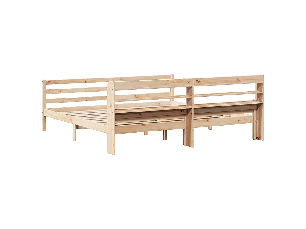Bedframe met hoofdbord massief grenenhout 200x200 cm