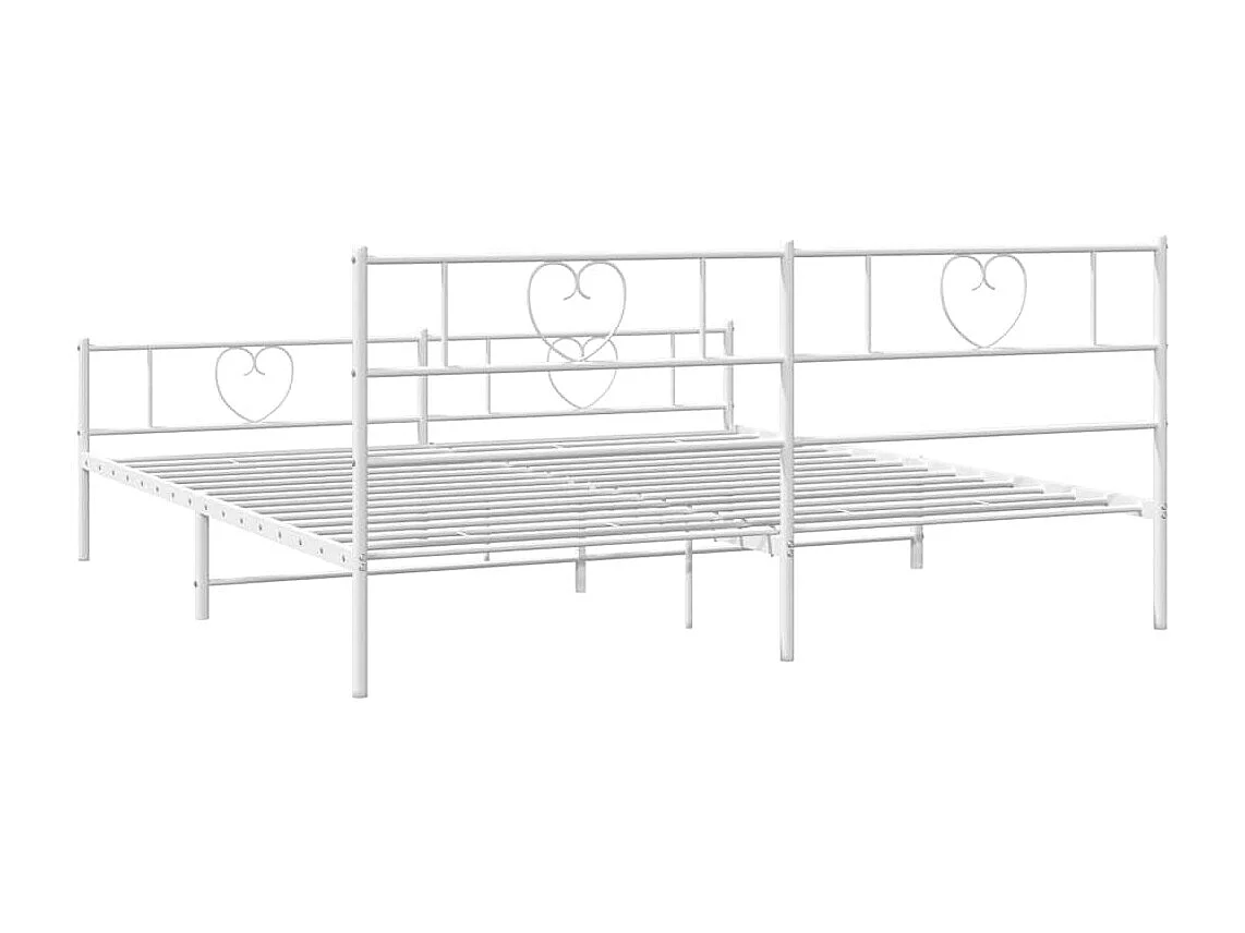 Bedframe met hoofd- en voeteneinde metaal wit 193x203 cm