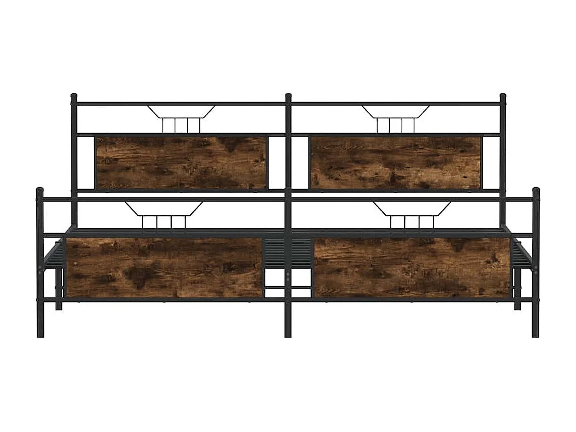 Cadre de lit en métal sans matelas chêne fumé 200x200 cm