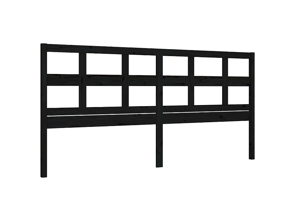 Massivholzbett mit Kopfteil Schwarz 200x200 cm