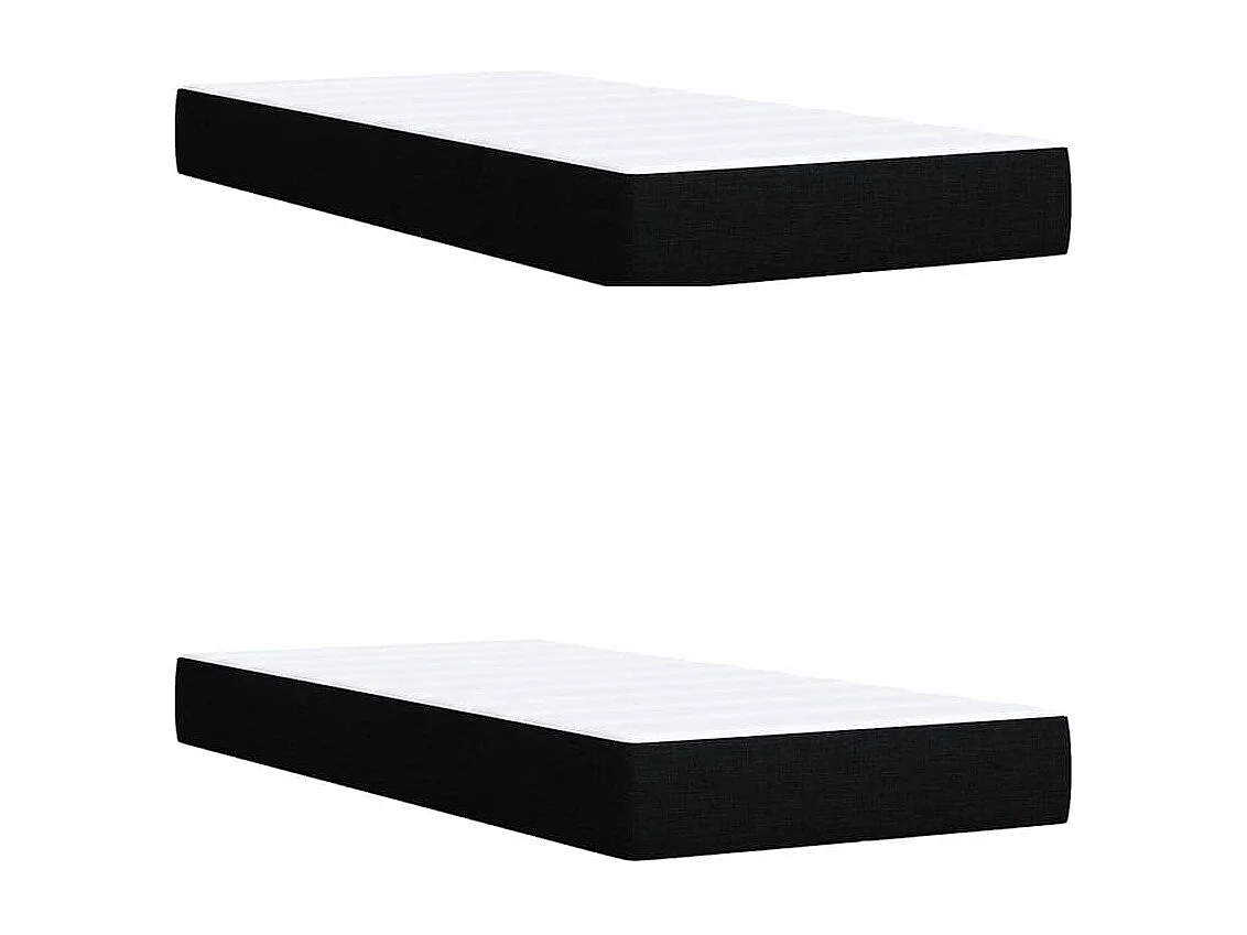 Cama box spring con colchón tela negro 200x200 cm