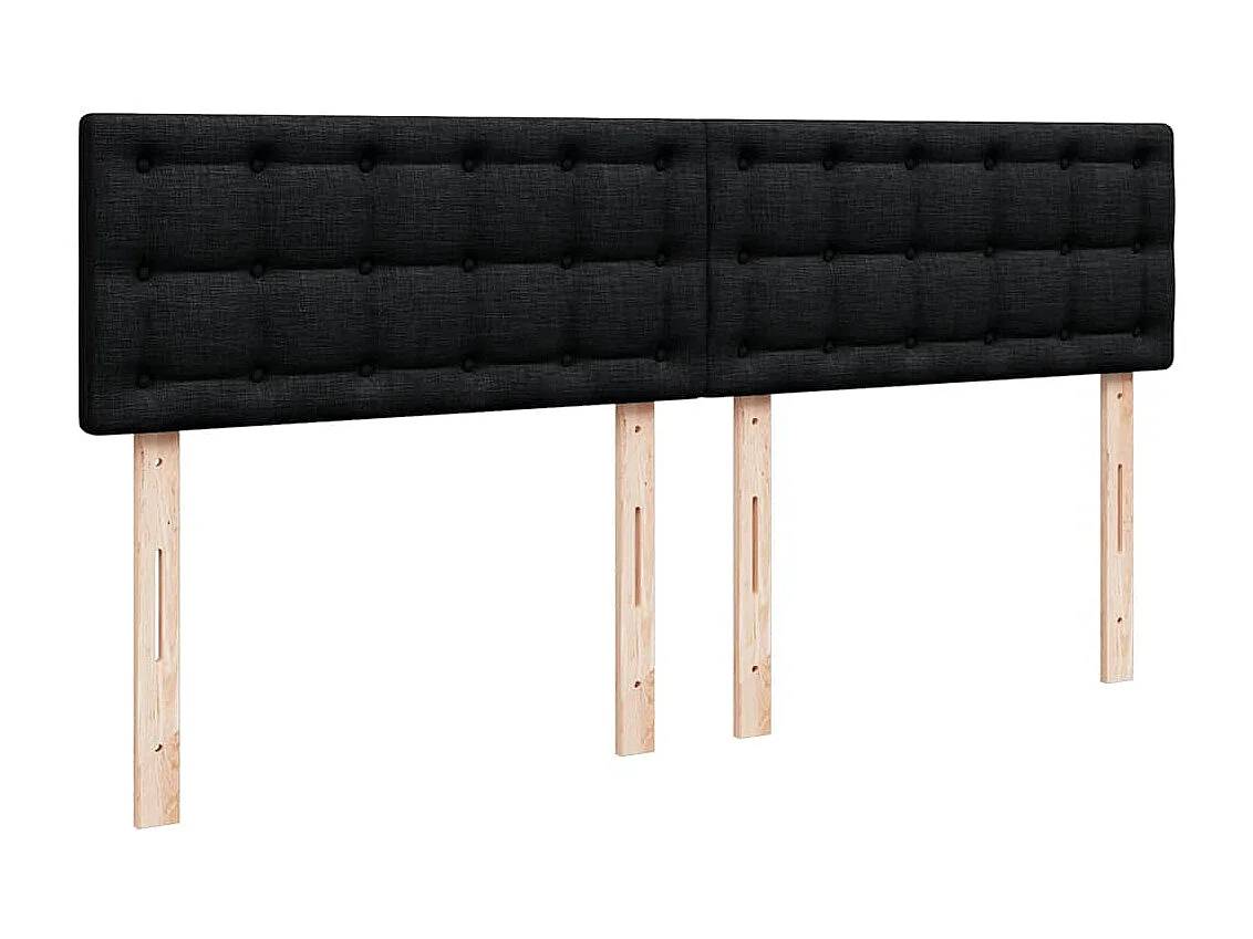 Cama box spring con colchón tela negro 200x200 cm