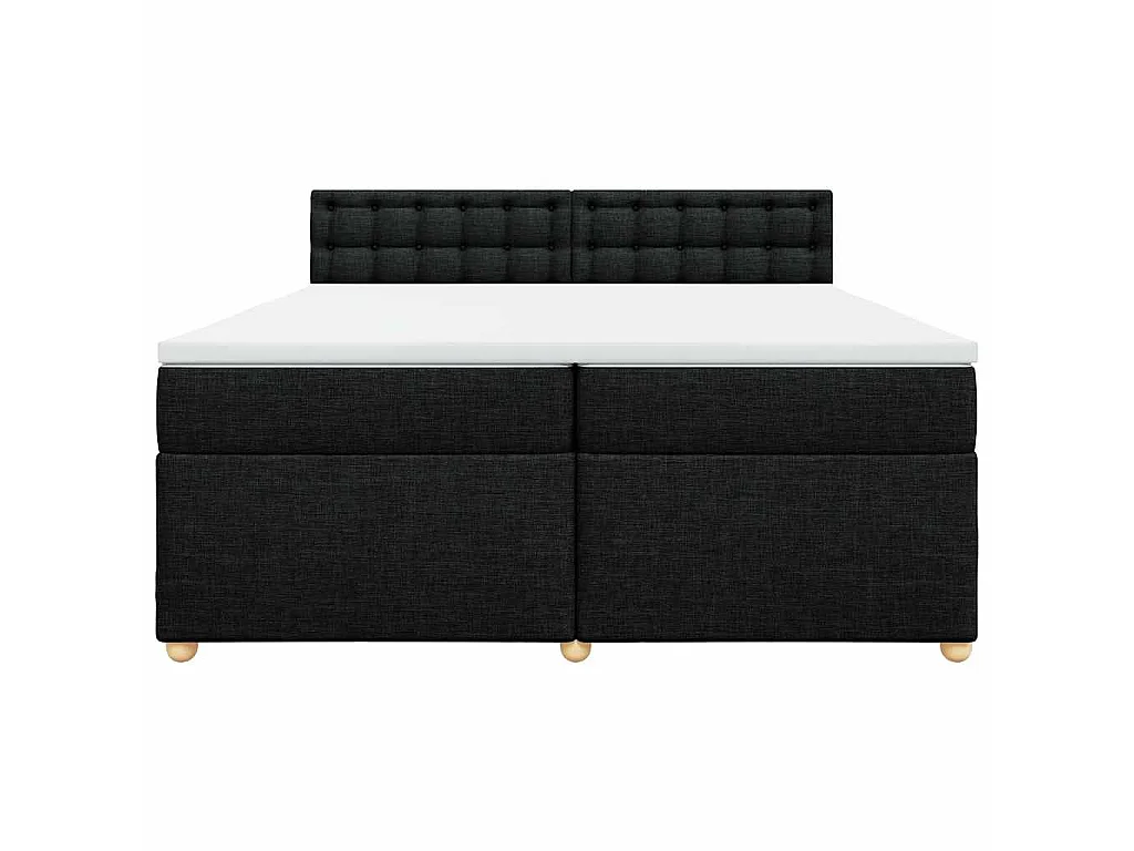 Sommier à lattes de lit avec matelas Noir 200x200 cm Tissu