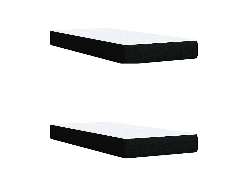 Sommier à lattes de lit avec matelas Noir 200x200 cm Tissu