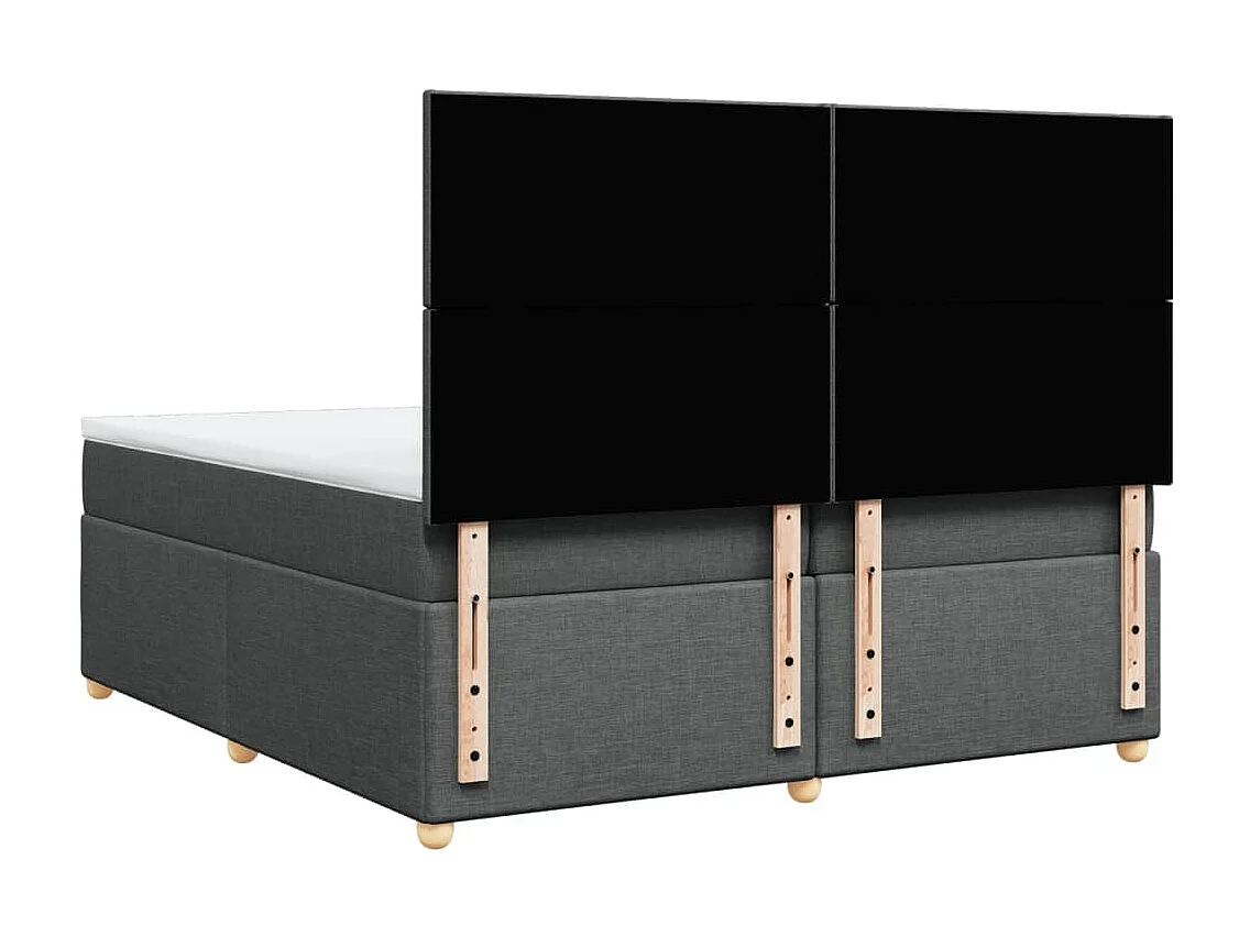 Boxspring met matras stof donkergrijs 200x200 cm