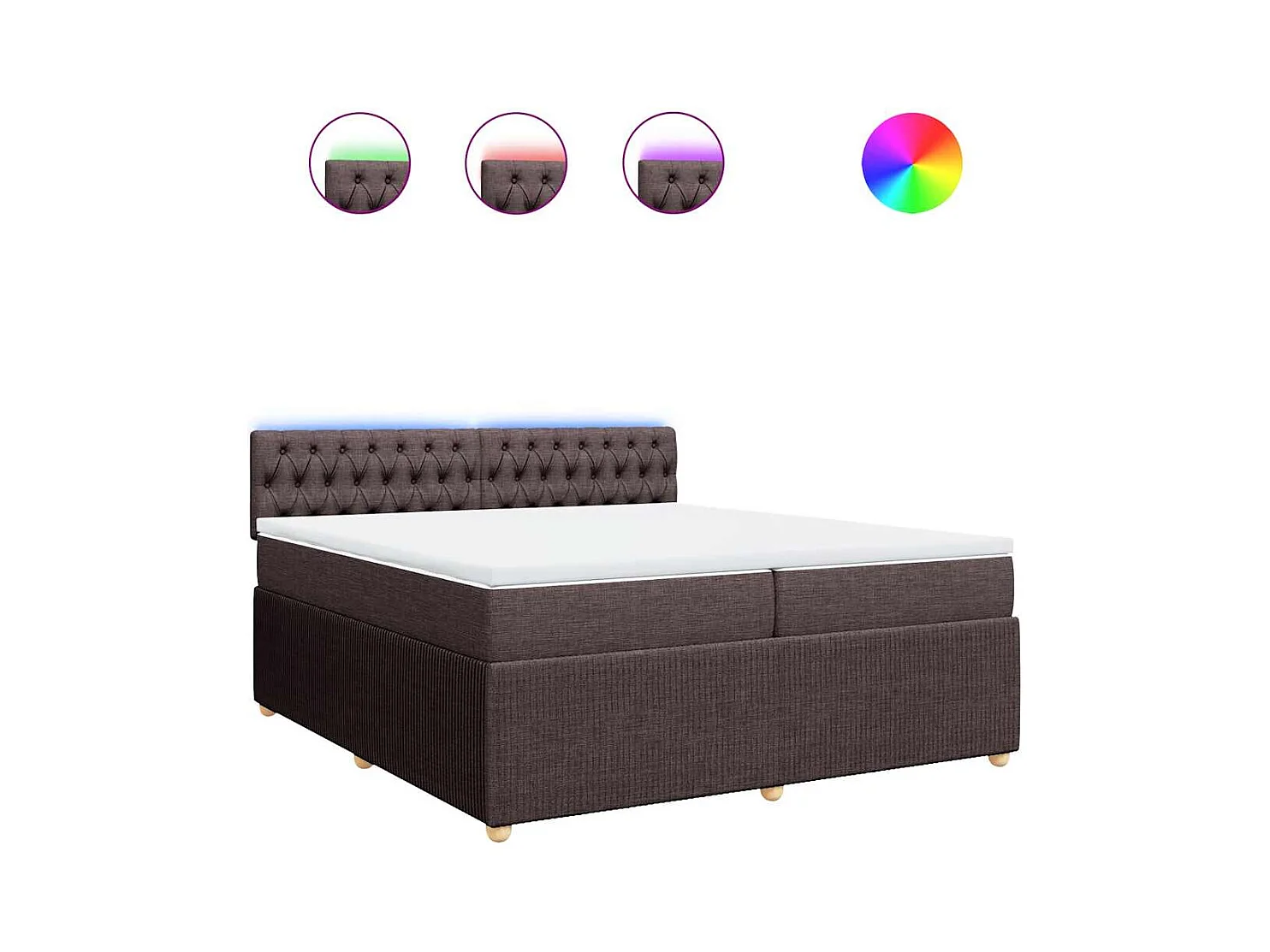 Sommier à lattes de lit avec matelas Marron foncé 200x200 cm