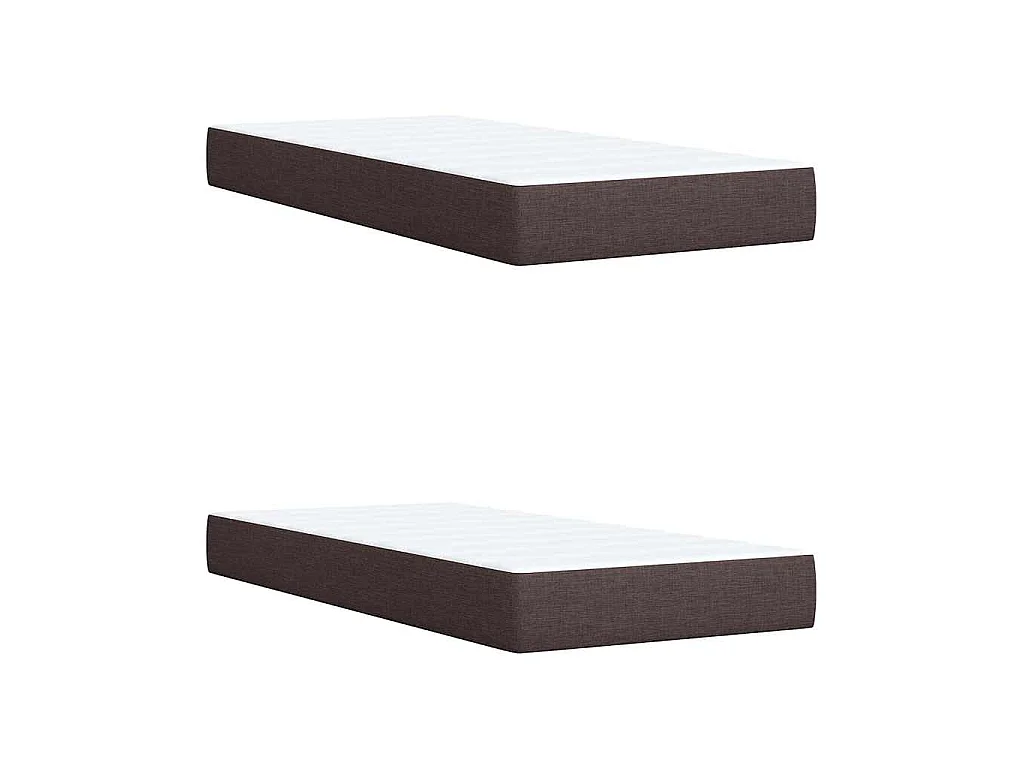 Cama box spring con colchón tela marrón oscuro 200x200 cm
