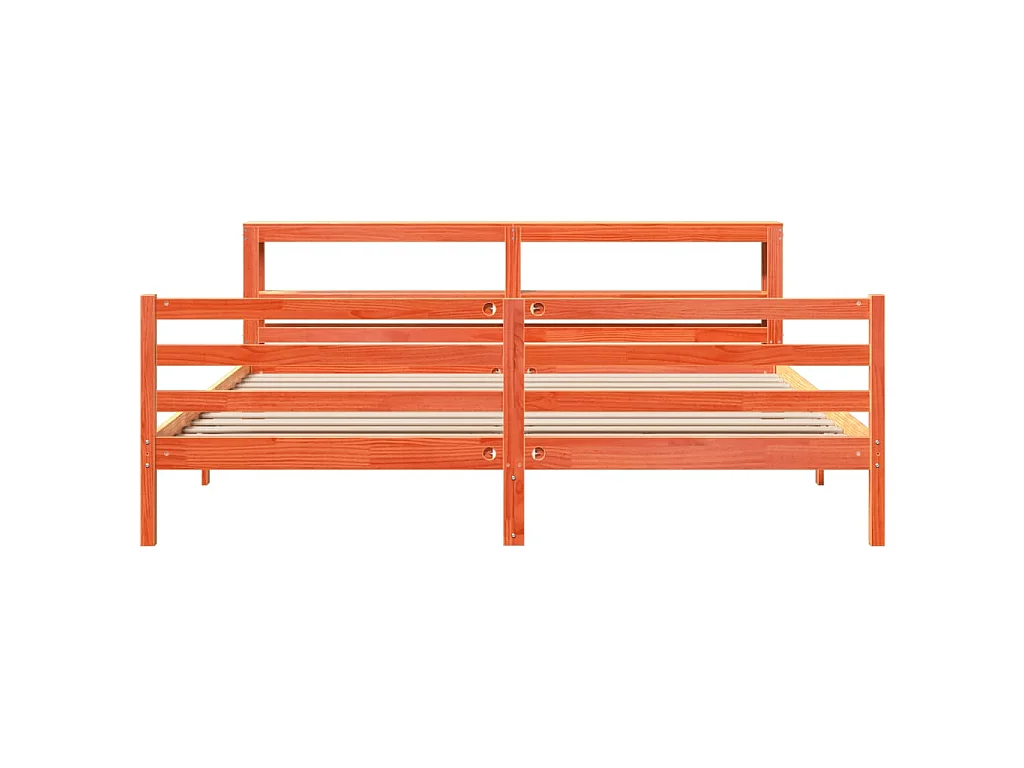 Bedframe zonder matras massief grenenhout wasbruin 200x200 cm