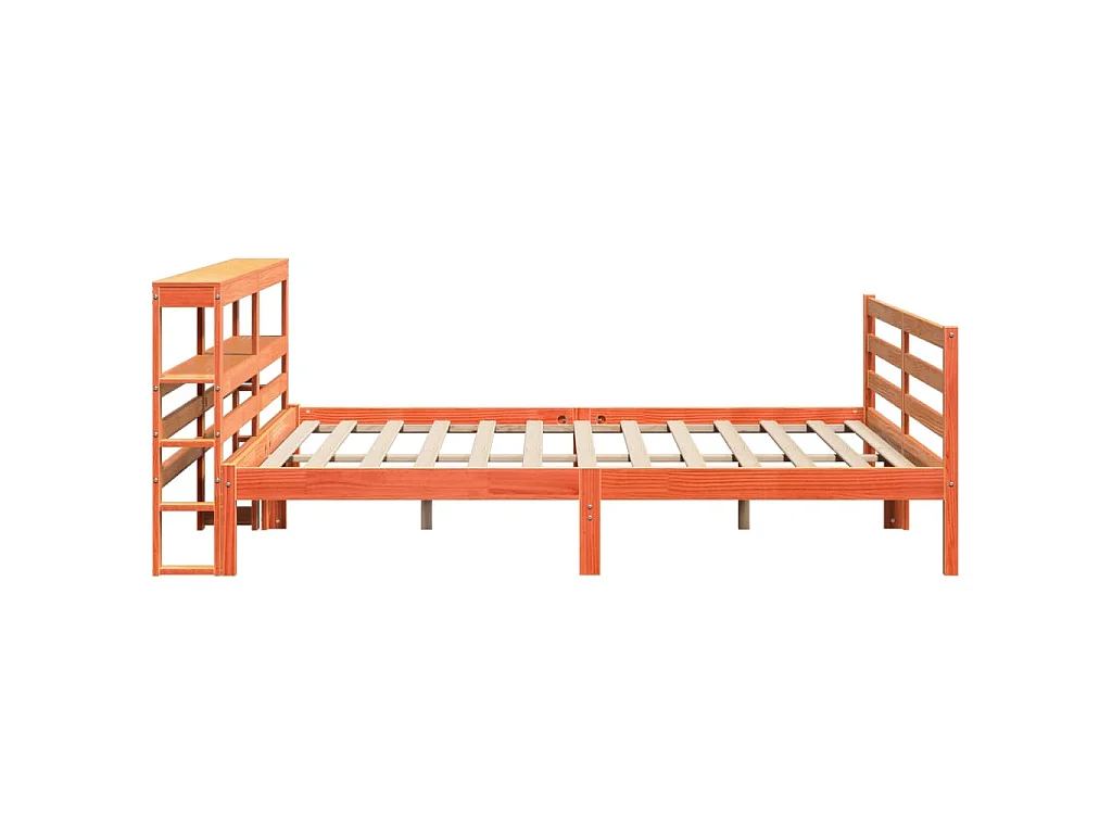Bedframe zonder matras massief grenenhout wasbruin 200x200 cm