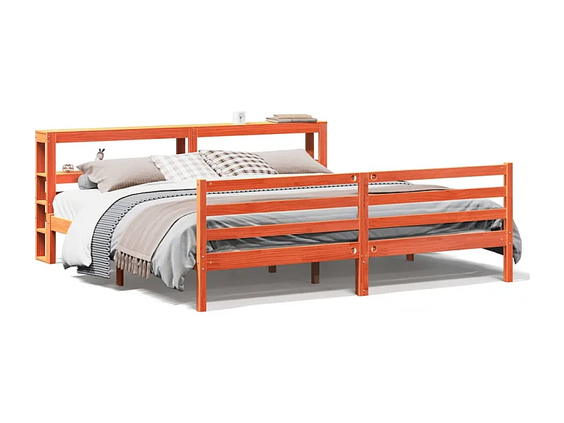 Letto senza Materasso Marrone Cera 200x200 cm in Legno di Pino