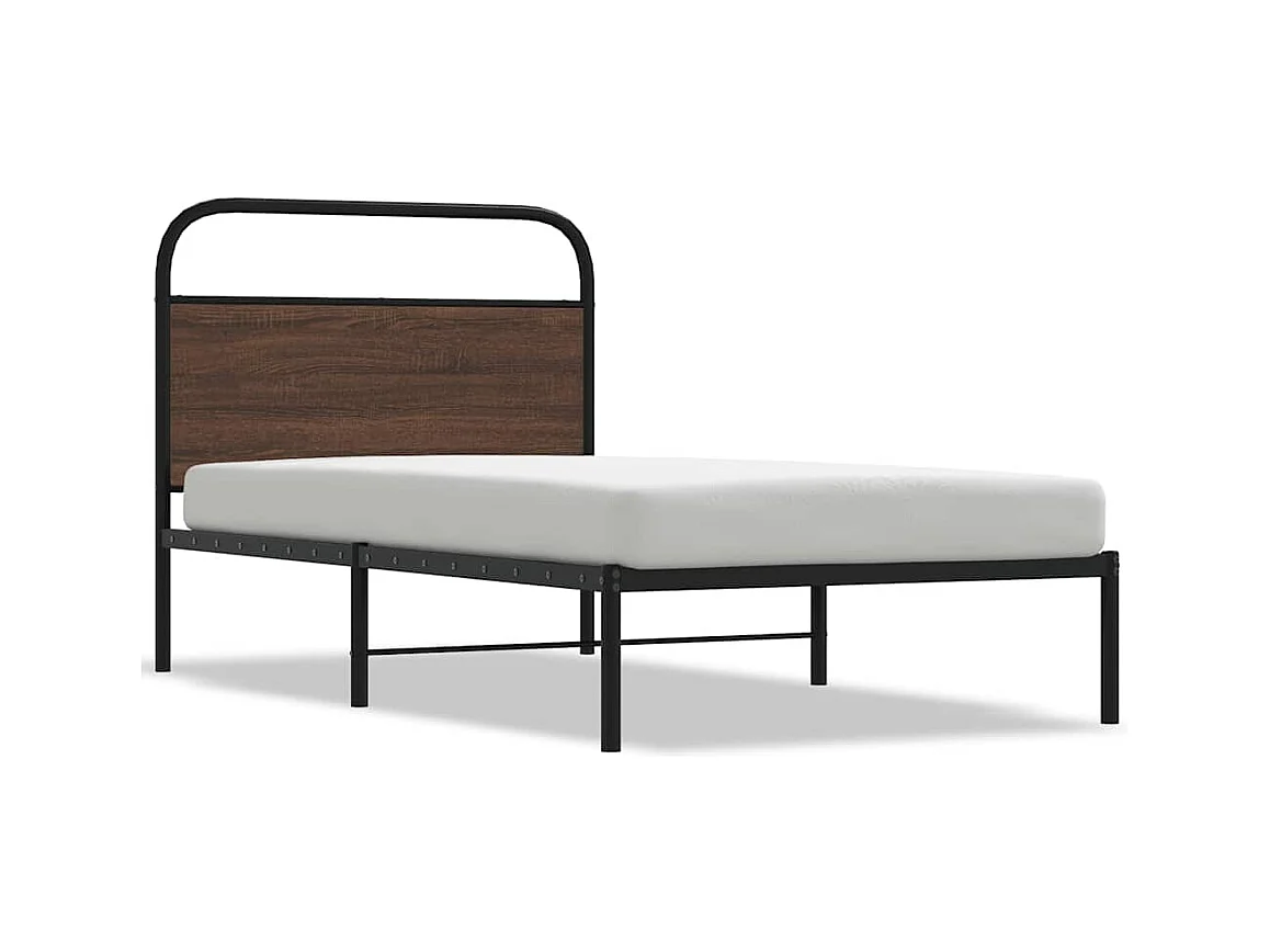 Bettgestell ohne Matratze 107x203 cm Braun Eichen-Optik