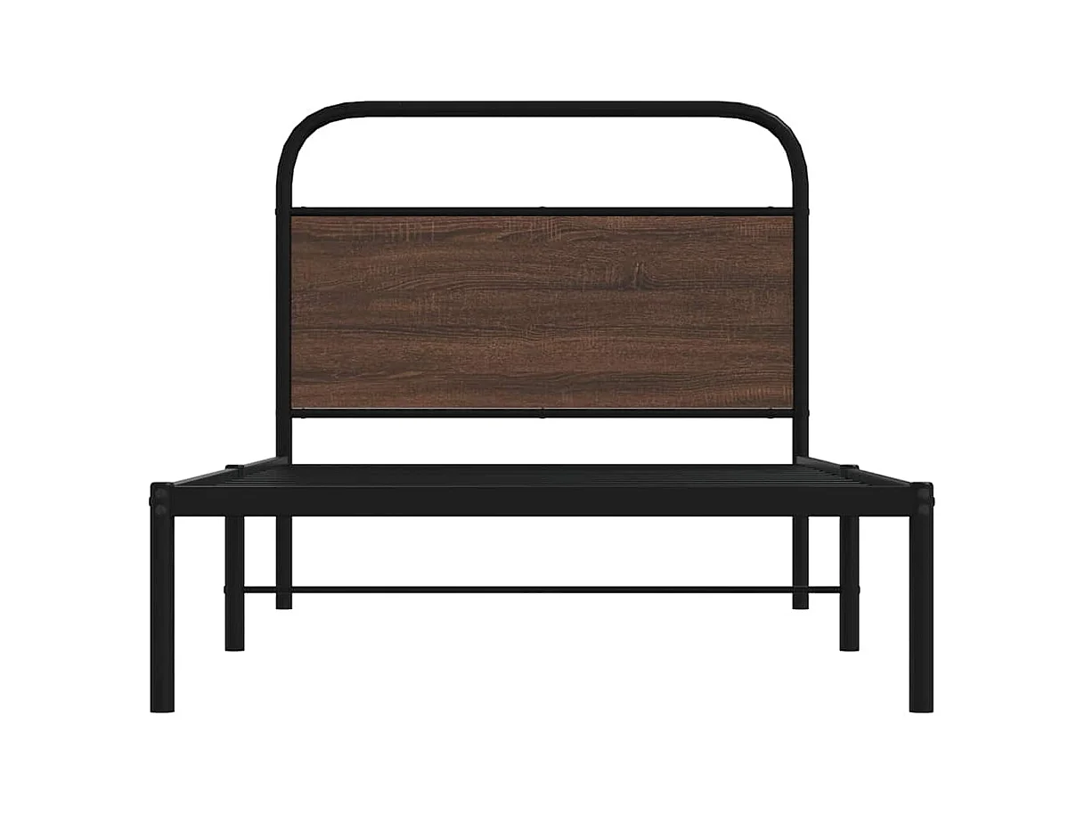 Bettgestell ohne Matratze 107x203 cm Braun Eichen-Optik