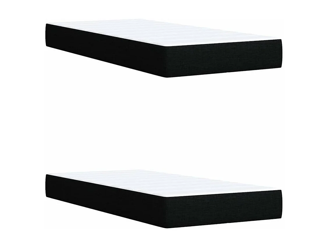 Sommier à lattes de lit avec matelas Noir 200x200 cm Tissu