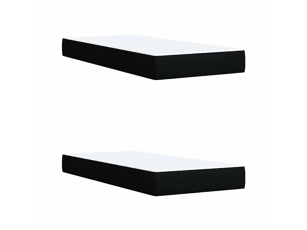 Sommier à lattes de lit avec matelas Noir 200x200 cm Tissu