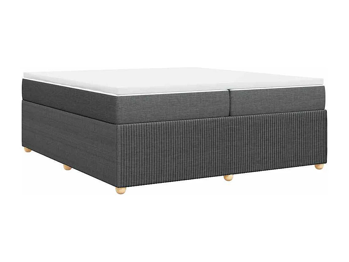 Sommier à lattes de lit avec matelas Gris foncé 200x200cm Tissu