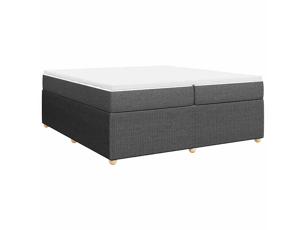 Cama com molas/colchão 200x200 cm tecido cinzento-escuro