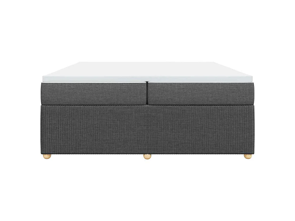 Cama com molas/colchão 200x200 cm tecido cinzento-escuro