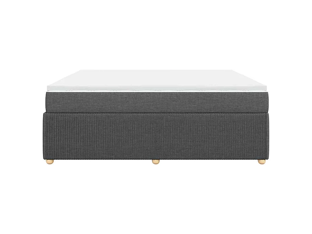 Cama com molas/colchão 200x200 cm tecido cinzento-escuro