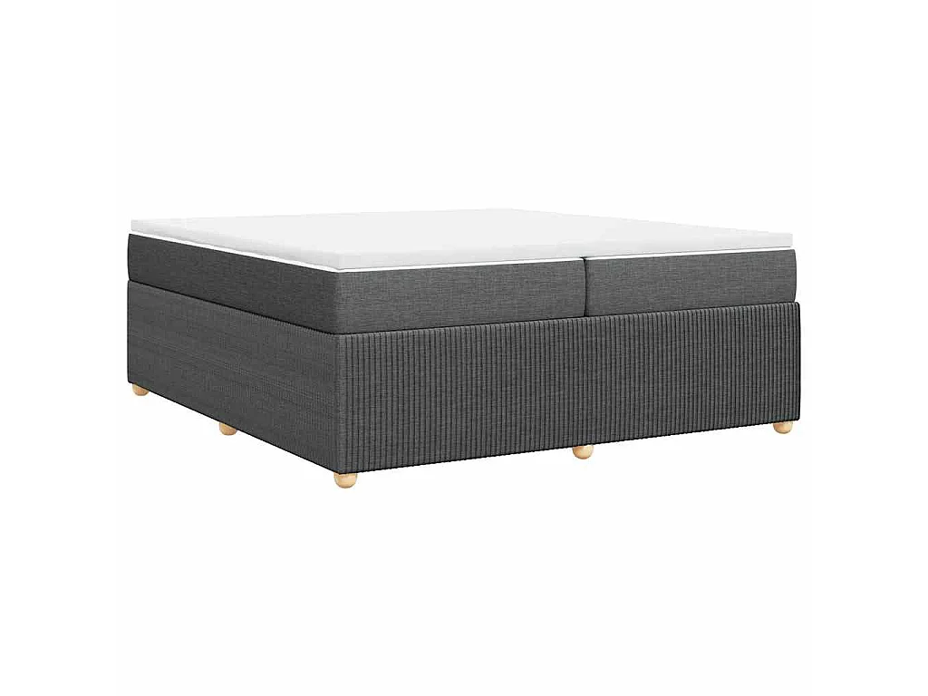 Cama com molas/colchão 200x200 cm tecido cinzento-escuro