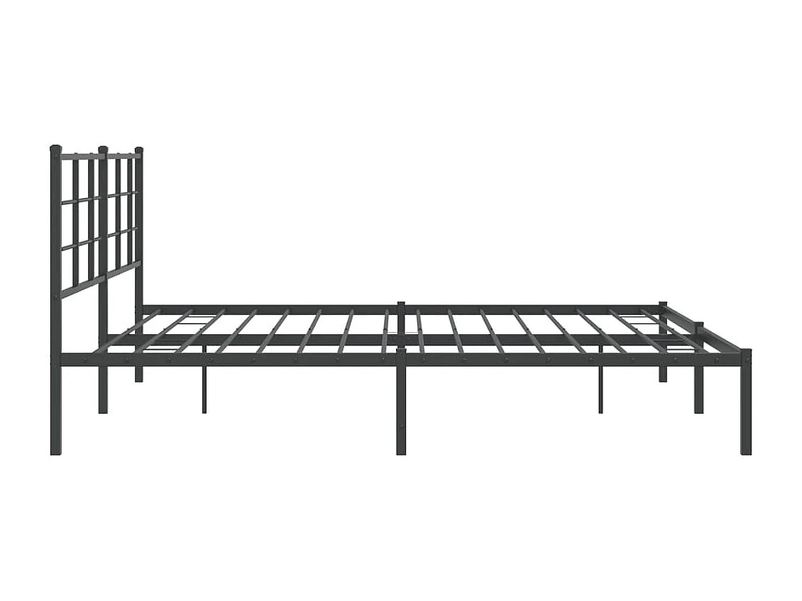 Cadre de lit métal sans matelas avec tête de lit noir 193x203cm