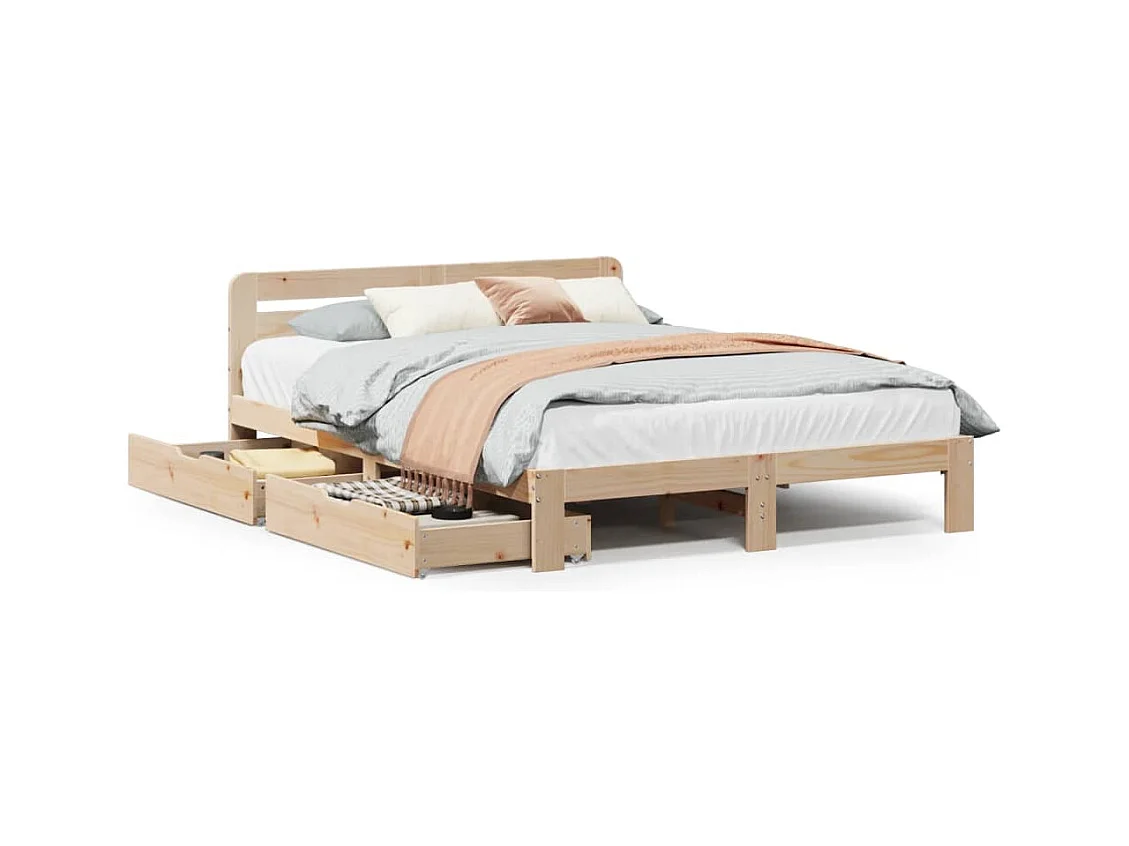 Cadre de lit sans matelas 150x200 cm bois de pin massif