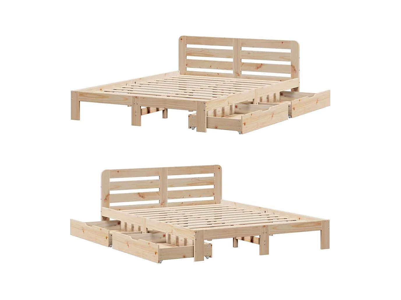 Cadre de lit sans matelas 150x200 cm bois de pin massif